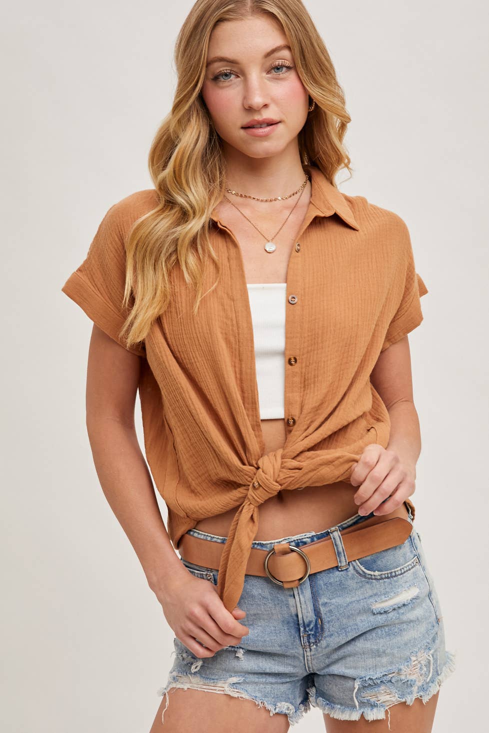 Bluivy – Großhandel Hemd mit Button-down-Kragen – Damen – Essentielles Baumwollhemd mit Knopfleiste63