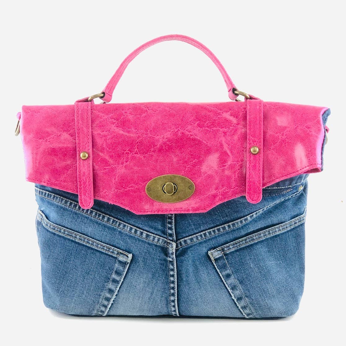 MILANO AMOUR - Wholesale Top Handle Bag - Women's - POSTINA LEONARDO VINTAGE DENIM PATTA SHINYLAMB COVER4
