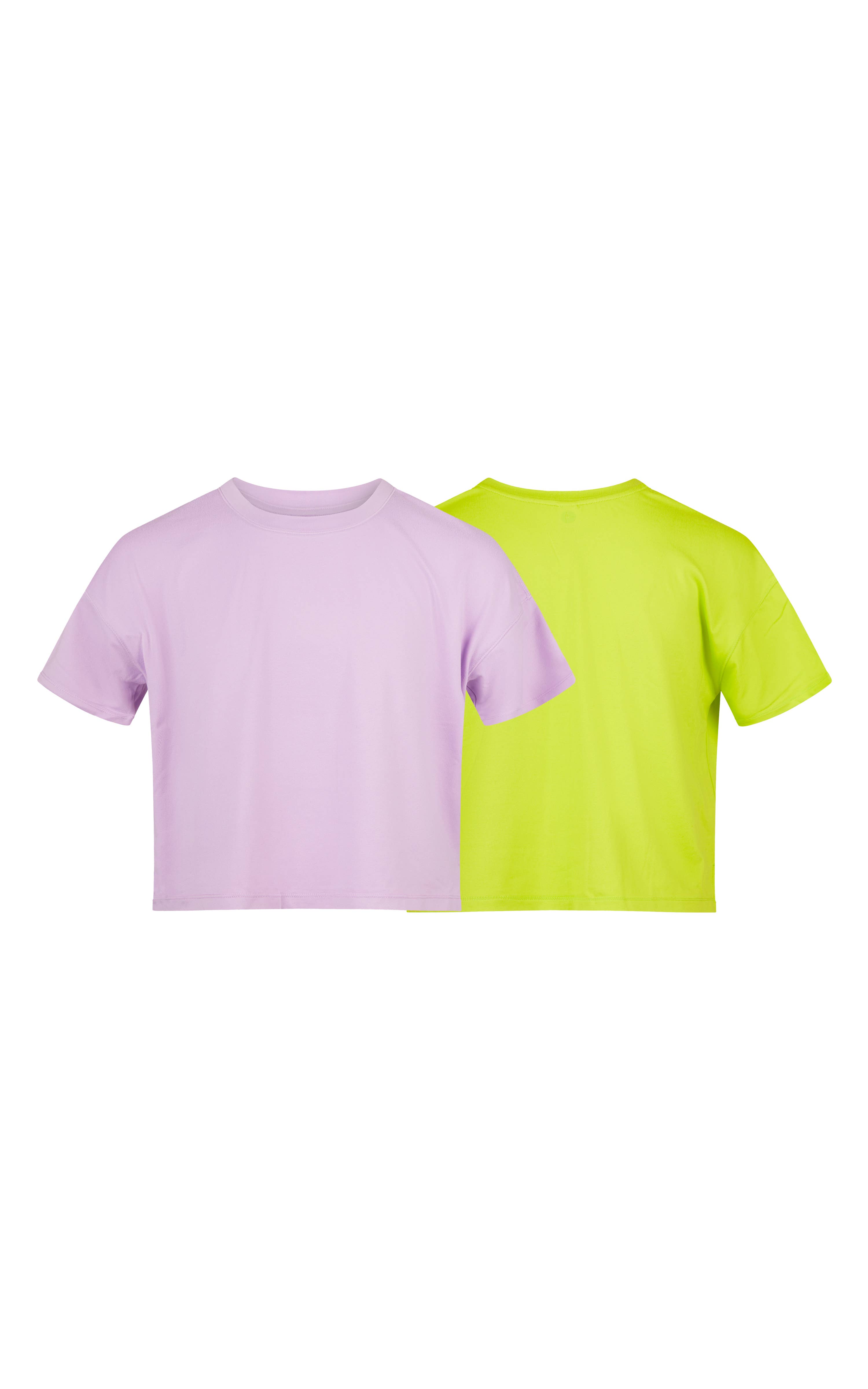 90 Degree by Reflex & Yogalicious - Vendita all'ingrosso Maglietta - Donna - Ragazze - Confezione da 2 T-shirt a maniche corte Deluxe Boxy super morbide3