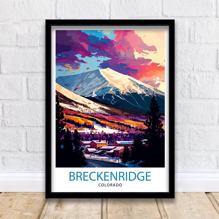 Breckenridge Colorado Travel Poster Breckenridge Wall Art Breckenridge Mountain Decor Colorado Travel Poster for wholesale by InkNPrintz