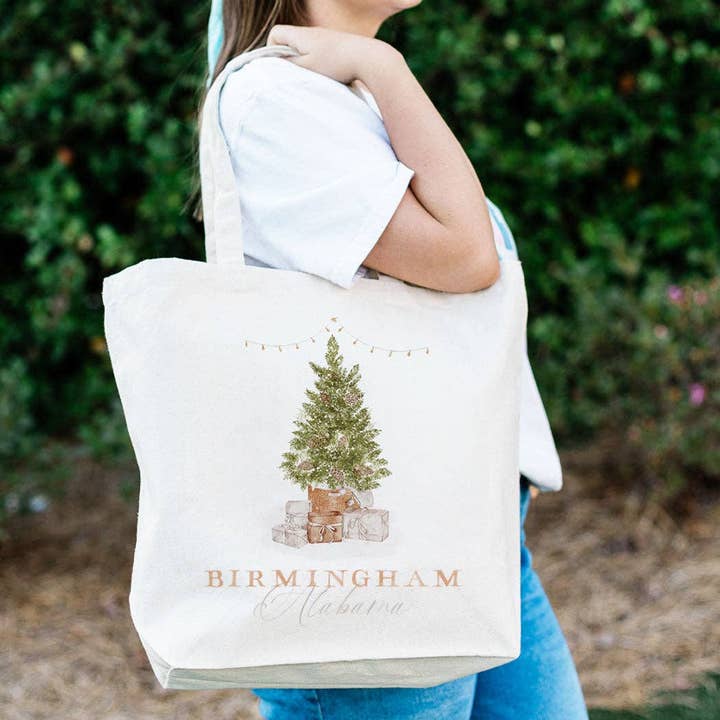 Custom Tote Bag, Christmas Tote, Friends Gift, Local Gifts for wholesale by Love Local