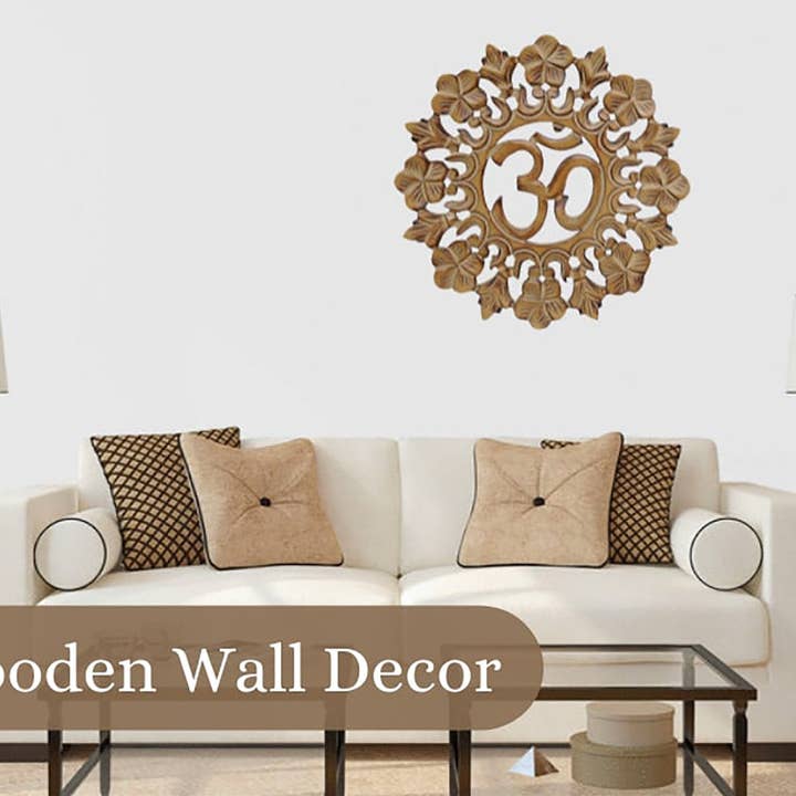 Lungta Imports - Wholesale Wall Accent - Handcrafted Wooden Om Wall Decor Hanging Art5