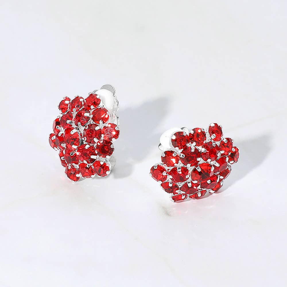 Sensibling Corp. – wholesale Clip-on-örhängen – Rhinestone-klusterblomma kvällsörhängen med clips12