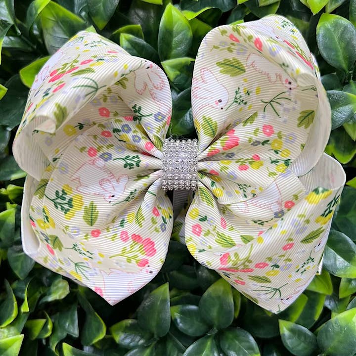 Kids Charm Online - Wholesale Hair Bow - Kids - EASTER BUNNY HAIR BOWS. 6.5" 4PCS/$10.00BW-DSG-989