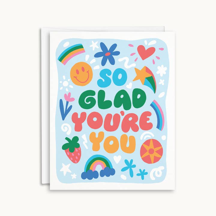 So Glad You're You Card for wholesale by Salad Bar Studio