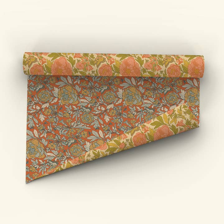 Mustard Beetle - Wholesale Flat Wrap - Gift Wrap: Peonies2