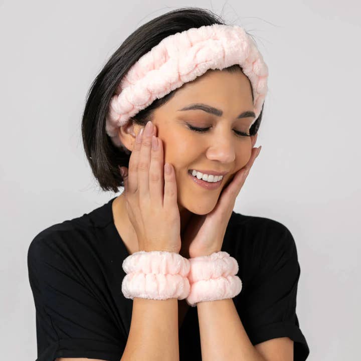 Best Beauty Group - Wholesale Spa Headband - CALA Plush Spa Headband and Wristband 2 Piece Set4