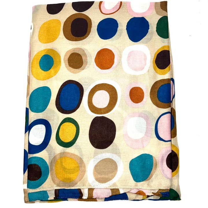 LINETA – wholesale Scarf – Women's – HH-213 Scarf with round pattern print1