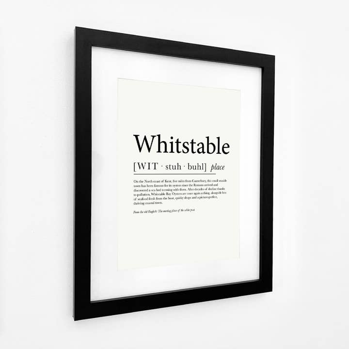 SeaKisses – wholesale Art print – Whitstable Definition Typographic Print2