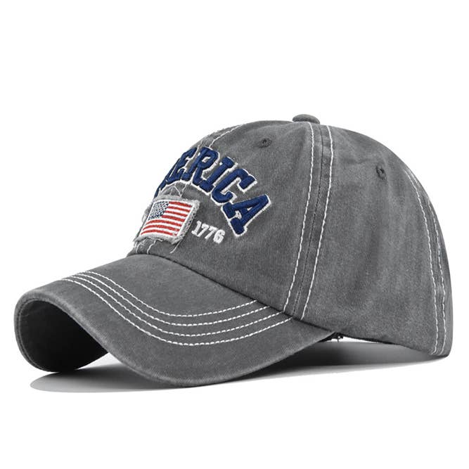 UNISHE - Wholesale Baseball Cap - Women's - America Flag Embroidered Baseball Cap DXCB3273