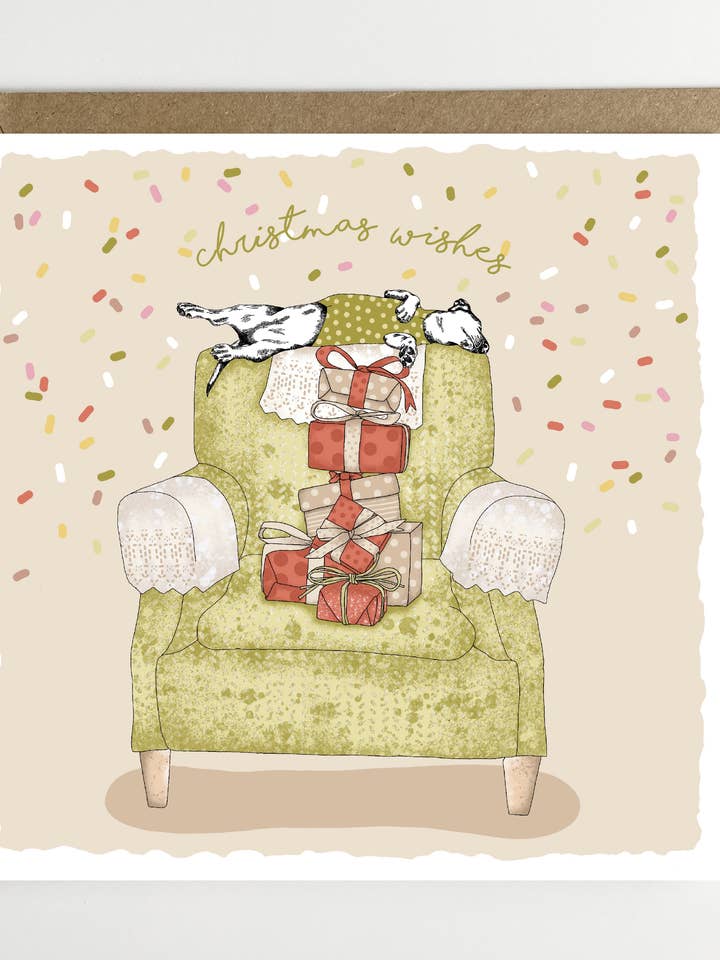 Cartão de Natal/Cartão - Cartão de felicitações para cães por atacado de Dotty Dog Art
