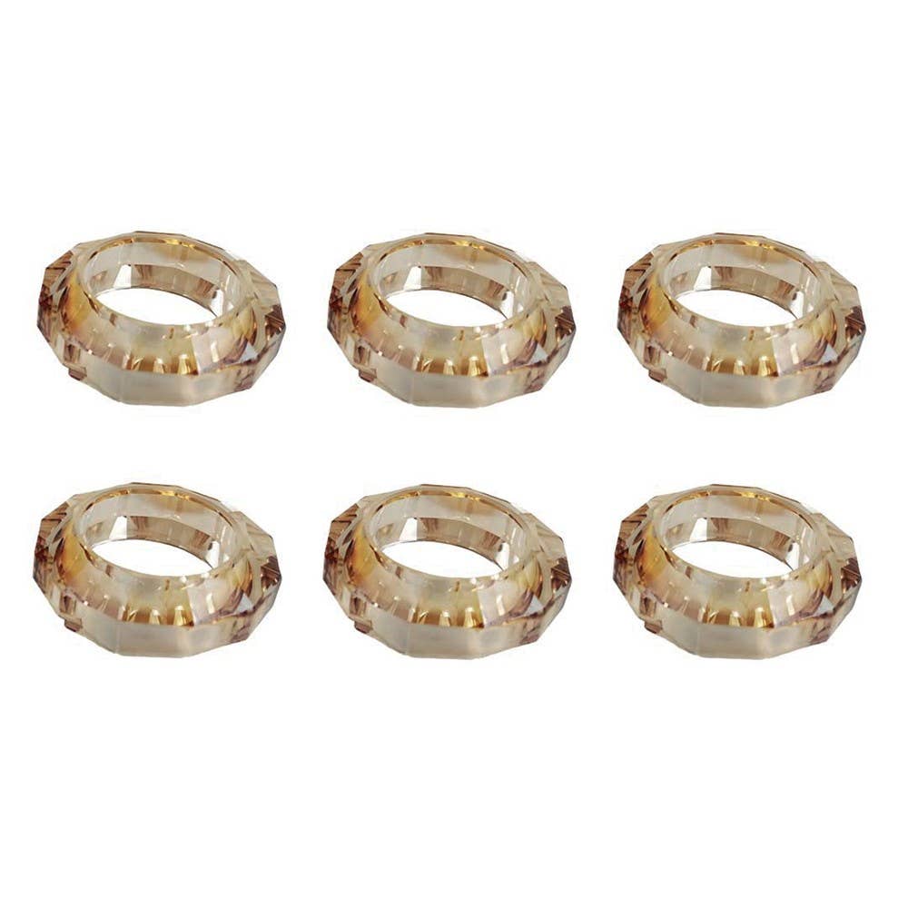 AULICA - Wholesale Napkin Ring - Set of 6 amber crystal napkin rings3