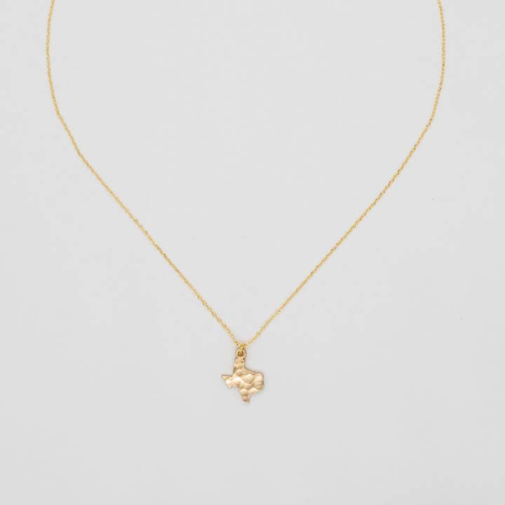 Brenda Grands Jewelry - Wholesale Pendant/Charm Necklace - 24K Gold Hammered Texas Pendant Necklace2
