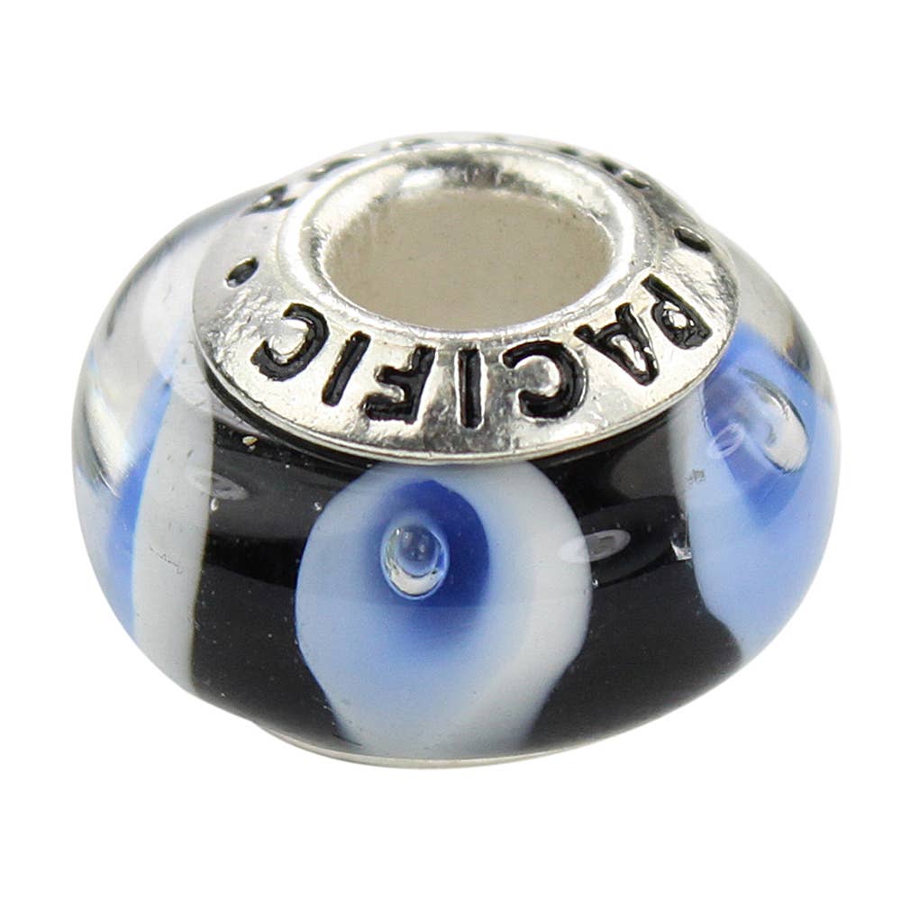 West Coast Jewelry - Wholesale Individual Charm/Pendant - Silver Murano Glass Bead - Cosmos Tonight2