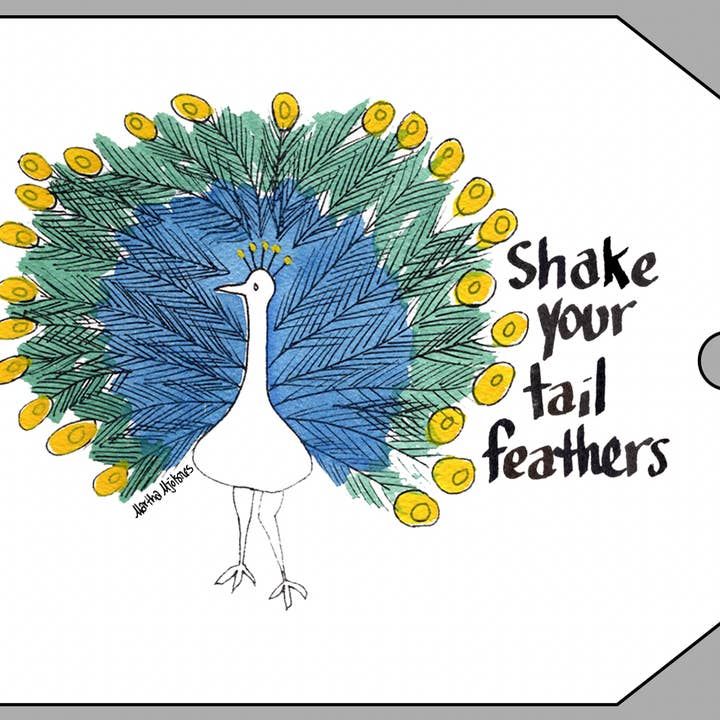 Little Viking Art - Wholesale Everyday Greeting Card - "Shake Your Tail Feathers" Card Tag3