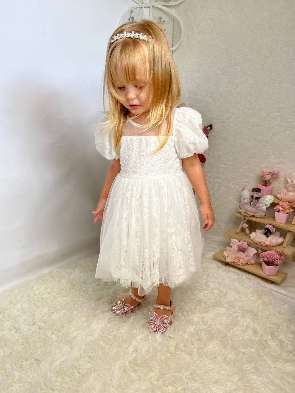 A Little Lacey – wholesale Dress – Kids – Genevieve Girls White Lace Dress16