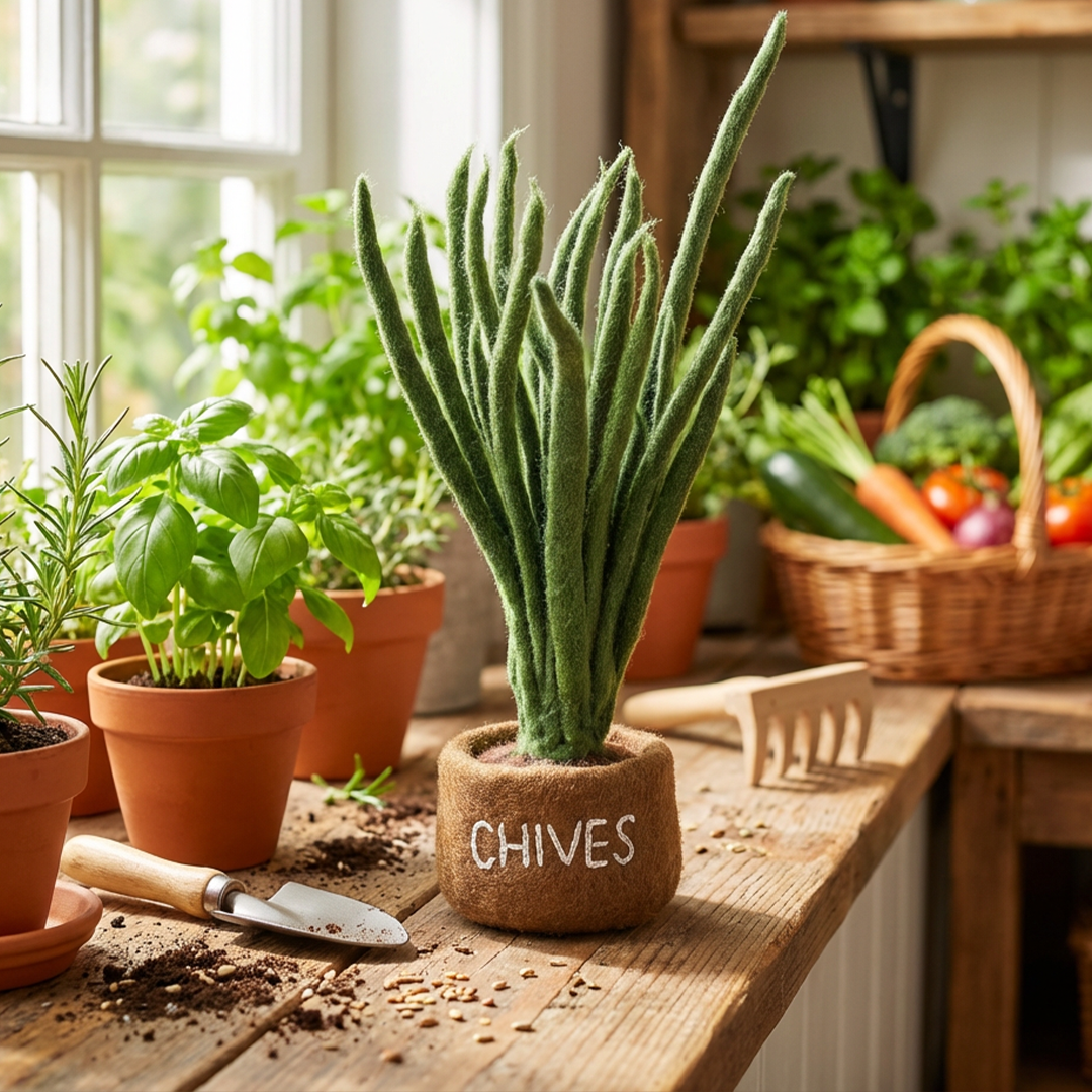 Felt So Good – wholesale Decorative tabletop object – Handmade Felt Herbs Standing Decoration Variety7