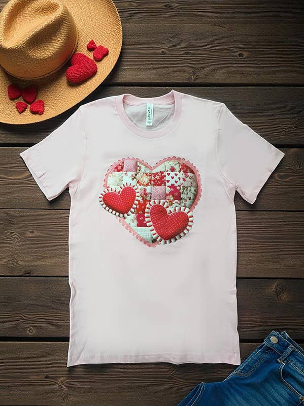 BC DTF QUILT HEART TSHIRT, T-SHIRT, TSHIRTS, pour la vente par L&B Life