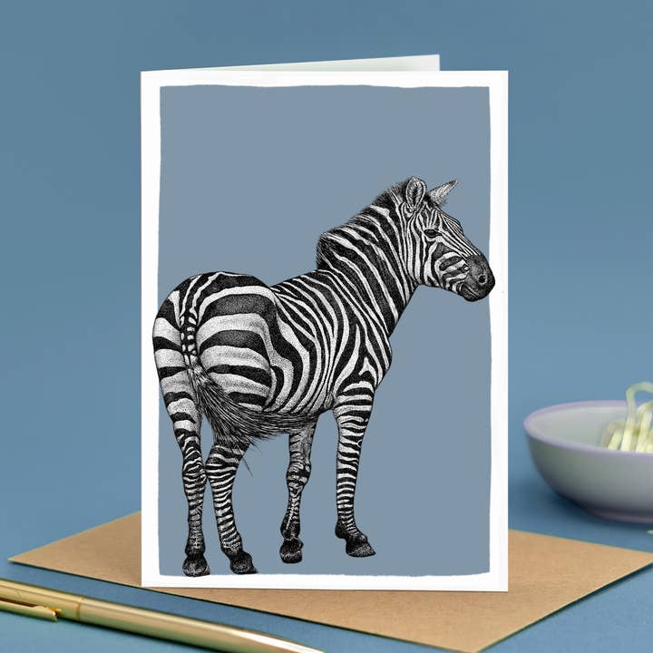 Tarjeta de notas Zebra//Tarjetas de arte con animales//Notas en blanco sobre la vida silvestre para venta al por mayor de Wild Lines