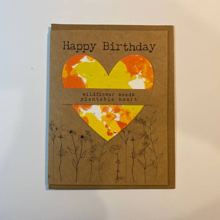 The Raven’s Edge Studio - Wholesale Birthday card - Wildflower Seed Heart Birthday Card: Plantable, Eco Friendly5