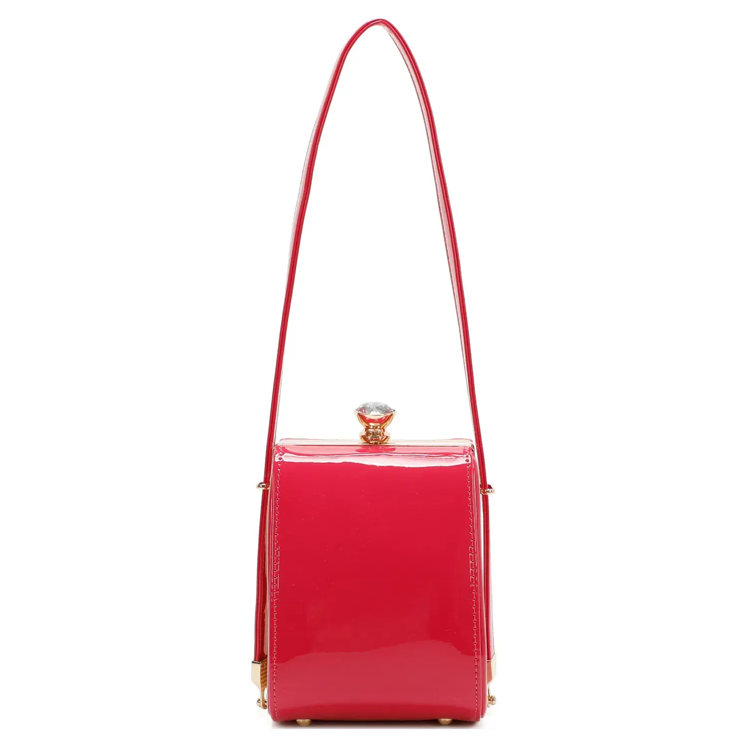 Superbia - Vente Sac porté épaule – femme - Sac verni Superbia à sangle ajustable et fermoir en diamant0