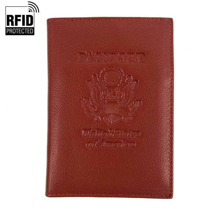 Selini New York - Wholesale Passport Case - Unisex - RFID Genuine Leather American Eagle Embossing Passport Case8