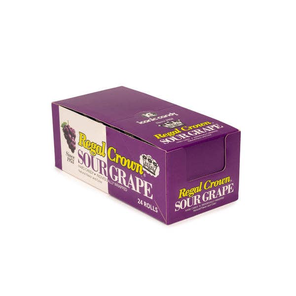 I Got Your Candy - Wholesale Hard Candy - Regal Crown Sour Grape Rolls 1.01oz - 24ct6