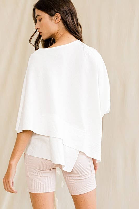 Ivory IT2115 Asymmetric & Crossover Hemline Poncho Top for wholesale on Faire5
