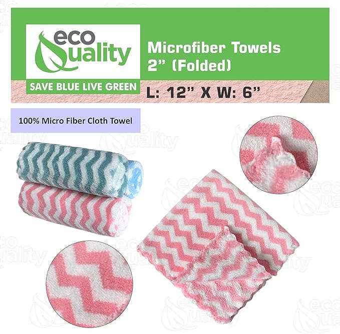 EcoQuality - Wholesale Dishcloth - Cotton Microfiber Towels Multi Color3