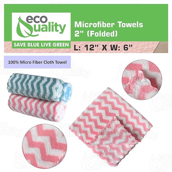 EcoQuality - Wholesale Dishcloth - Cotton Microfiber Towels Multi Color3