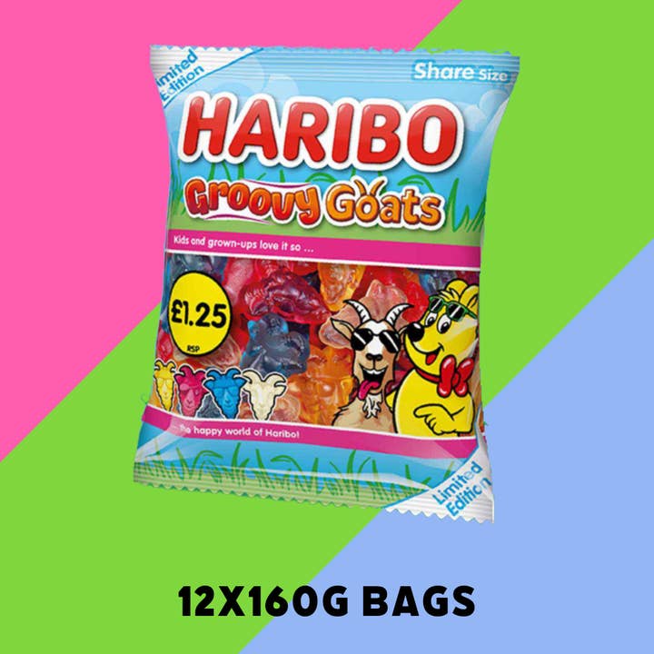 Gaffney's Sweets & Treats Wholesale - Wholesale Gummy - NEW LIMITED EDITION Haribo Groovy Goats 12x160g