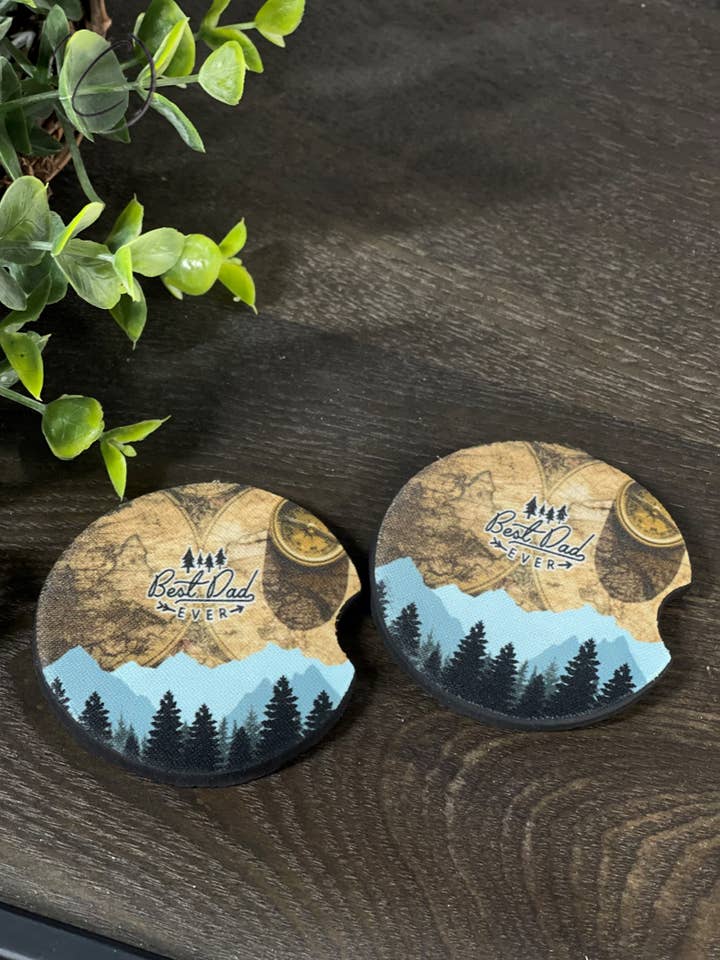 Juego de posavasos con forma de coche de aventura con el mejor papá de la historia para venta al por mayor de CMD Wholesale