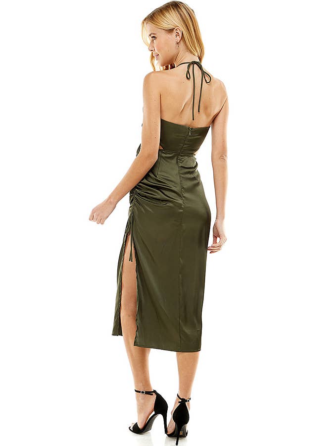 ACOA COLLECTION - Vente Robe – femme - ROBE MIDI FRONCÉE AVEC DÉCOUPES9