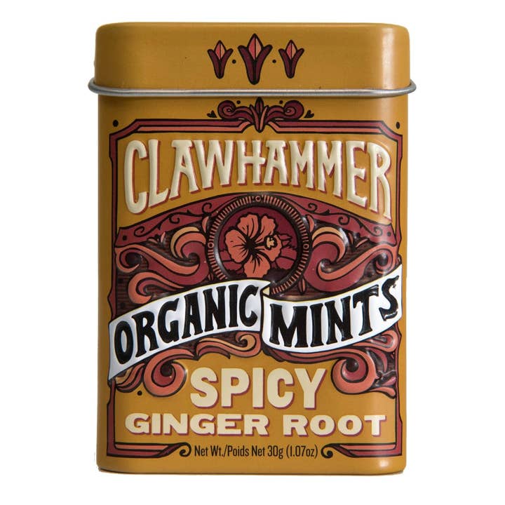 Big Sky Brands Inc. – wholesale Minttabletter – Clawhammer certifierad ekologisk mynta - kryddig ingefärarot 48ct