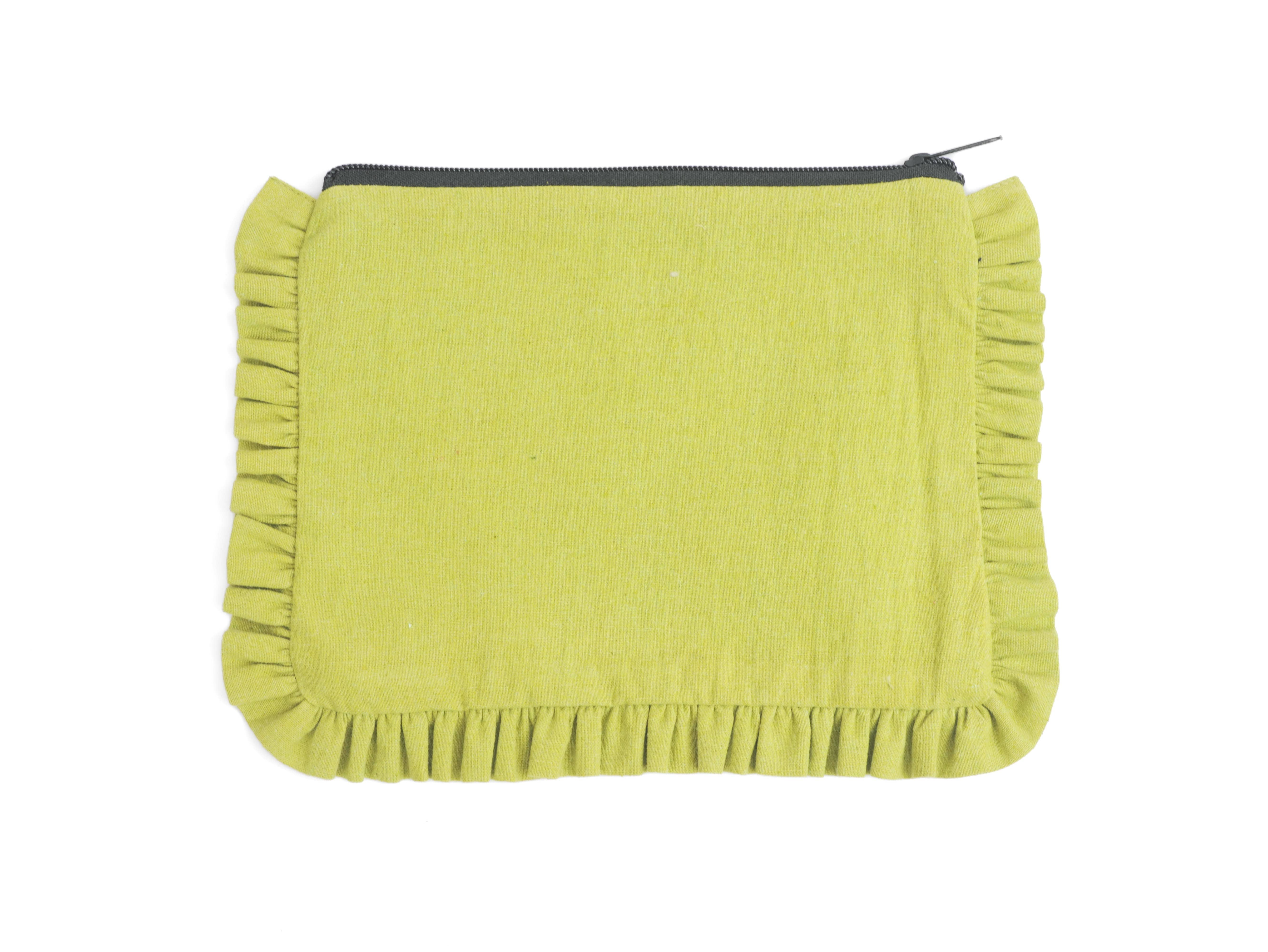 House of Kraft - Wholesale Pouch - Women's - Canvas Ruffle Pouches | Canvas Travel Pouches | Zipper Pouch18