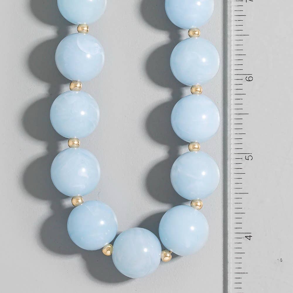 The Looks by Fame Accessories - Wholesale Pendant/Charm Necklace - Large Resin Ball Beaded Necklace2