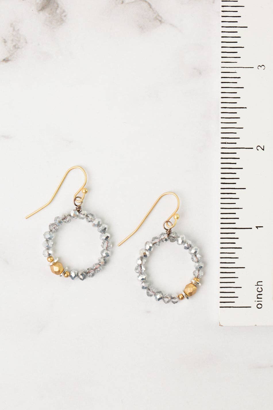 Anne Vaughan Designs Jewelry – wholesale Hängande örhängen – Silver & guld tjeckiskt glas, kristallhoopörhängen1