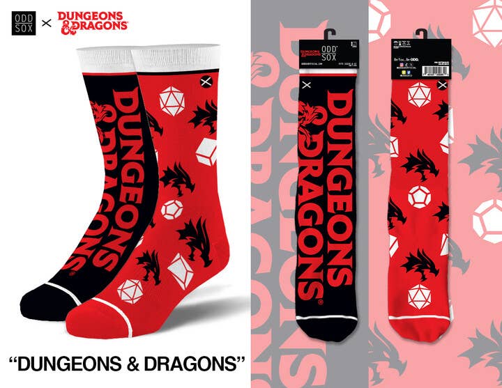Odd Sox - Vente Chaussettes – homme - Dungeons & Dragons - Mens Crew Straight0