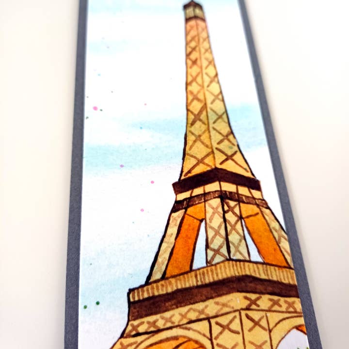 Christina Jenne Art and Design - Vendita all'ingrosso Segnalibro - Segnalibro ad acquerello fatto a mano - Torre Eiffel di Parigi