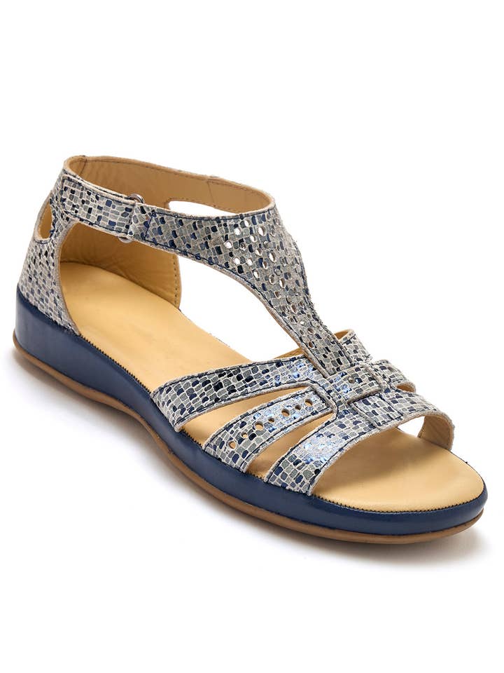 Sandalias de cuero calado estilo «espartano» (1005297_0001) para venta al por mayor de PEDICONFORT