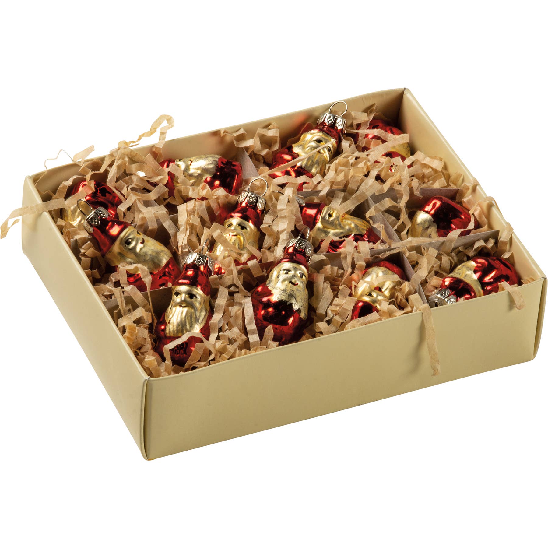 Primitives by Kathy - Wholesale Ornament - Glass Santa Mini Ornament Set3