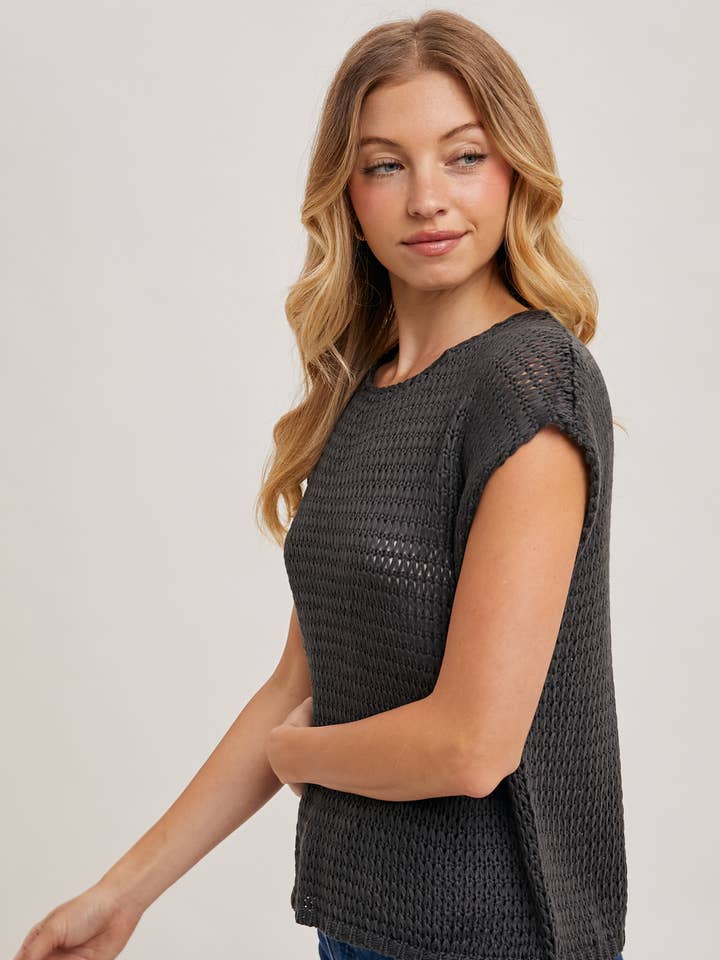 Bluivy – wholesale Stickad topp - Dam – SKIR ÖPPEN STICKAD TRÖJA T-SHIRTTOPP