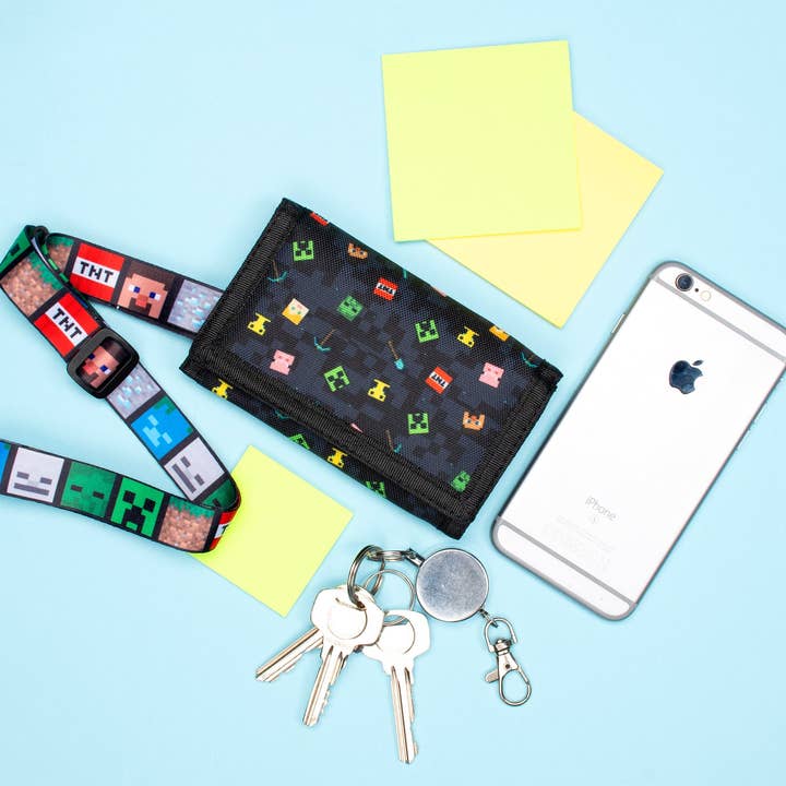 Fringoo Group Ltd - Wholesale Wallet - Kids - Minecraft Kids Wallet - Black Pattern
