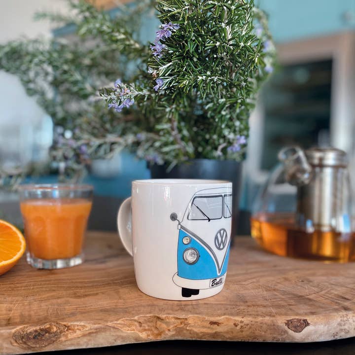 VW Collection by BRISA - Wholesale Coffee Mug - VW T1 Bus Coffee Mug 370ml - Blue4