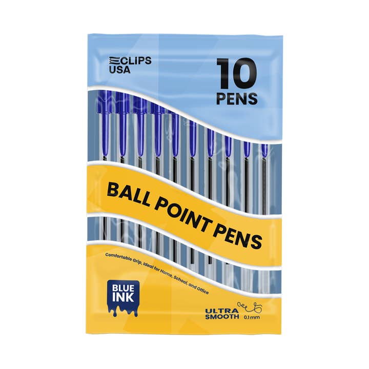 Stick Pens Blue – 10 Count – 72 Packs for wholesale by Eclips USA