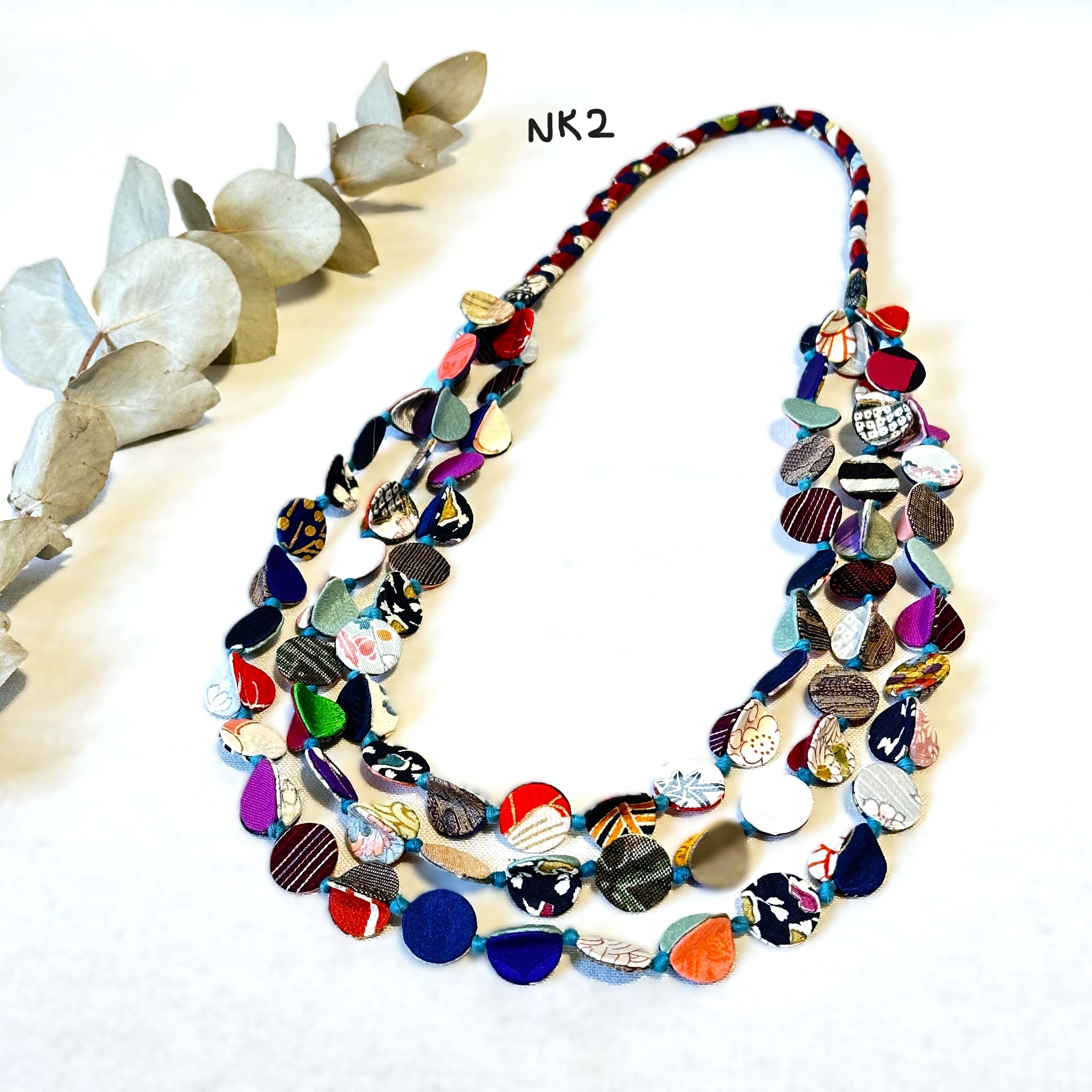 Sophie Silks - Vente Colliers plastrons - Collier kimono en corde à trois brins2