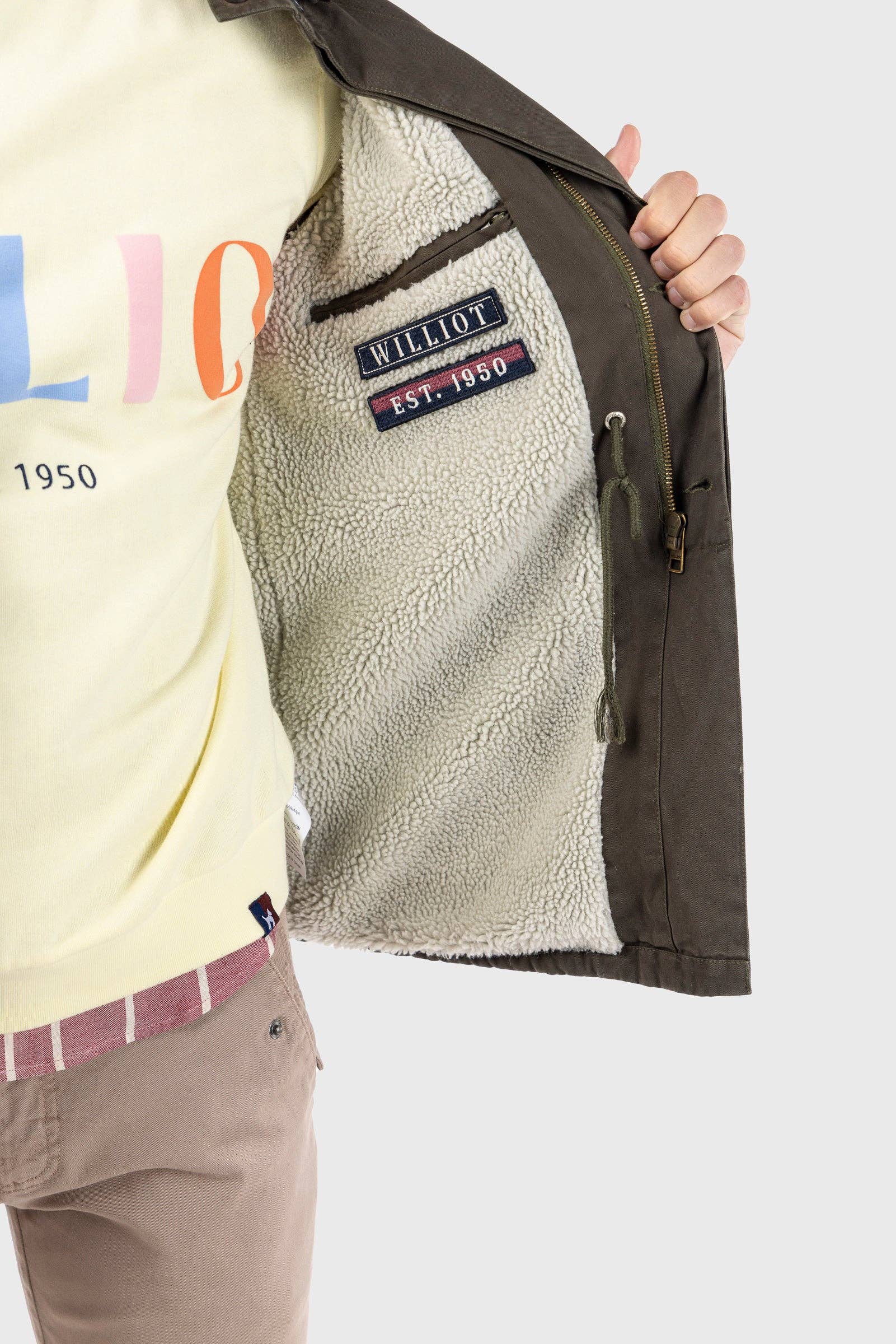 williot – Großhandel Jacke - Herren – Saharan-Jacke mit khakifarbenen Aufnähern5