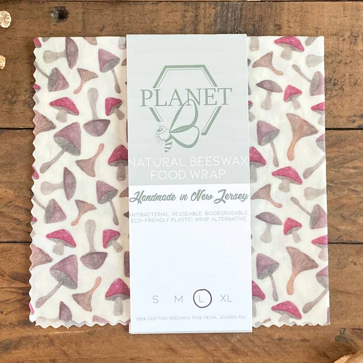 Planet B, Inc. - Wholesale Food Storage Wrap/Bag - Beeswax Wraps - Mushrooms