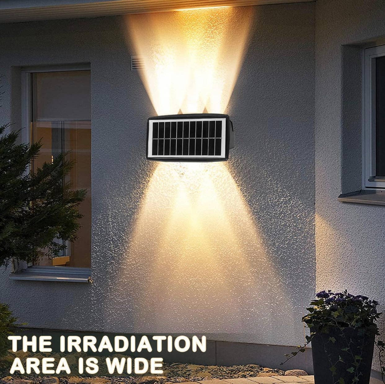 OutdoorSolarOutlet - Wholesale Outdoor/Lawn Light - 2 Pack Solar Wall Lights Outdoor Waterproof Led Up and Down Wall Lights,Solar Outdoor Lights Wall Sconce Exterior Lighting6