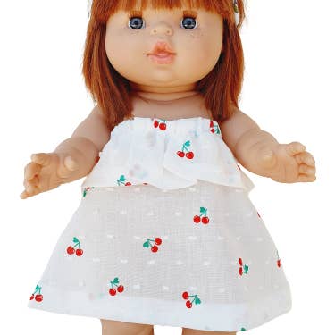 Cherry Plumetis Sunbathing Dress for wholesale by Maman Poule et Papa Coq